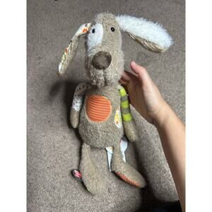 NWT Sigikid Plush Brown Puppy Dog 16" Patchwork Sweety Stuffed Animal Colorful